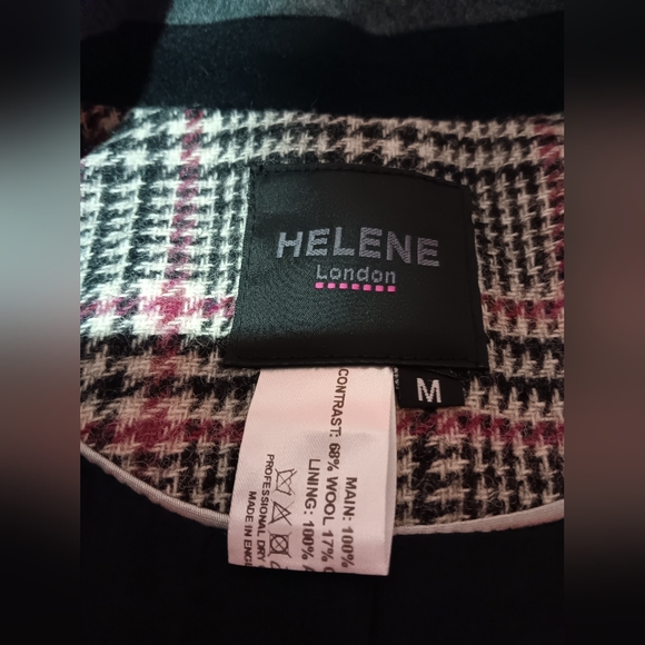 Helene London Women's Plaid Herringbone Tweed Wool Blazer - Picture 6 of 7